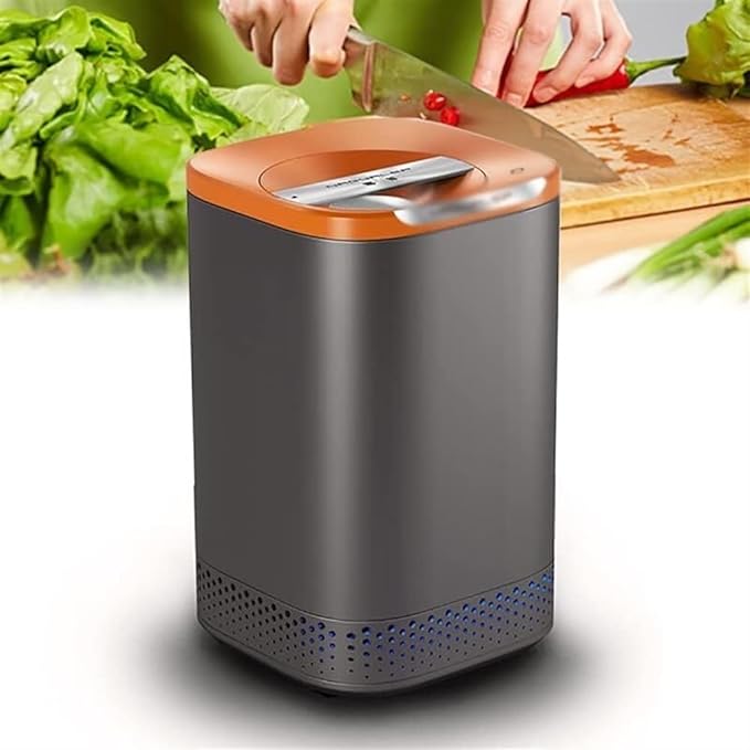 Electric Food Waste Processor, 700W Smart Waste Kitchen Composter, 2.5L Capacity Countertop Automatic Food Waste Cycler, Turn Garbage To Compost And Low Noise And Quiet Design ( Color : Orange )