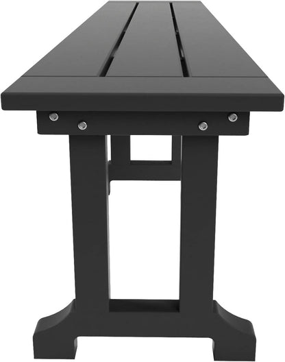 WestinTrends Malibu 65" Outdoor Dining Bench, All Weather Resistant Poly Lumber Patio Garden Bench Trestle Long Bench for Both Outdoor and Indoor, Gray