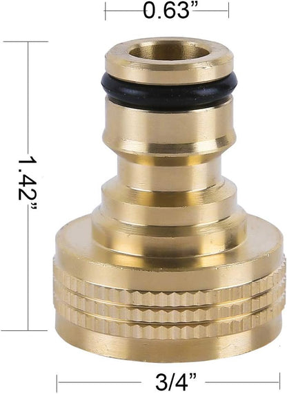 Garden Hose Quick Connector Water Hose Qucik Connect Garden Hose Connectors Brass Hose connectors Water Quick Connect Fittings 3/4" Inch GHT Solid Brass 6 Sets(6pcs Male Coupling 6pcs Female Nipple)