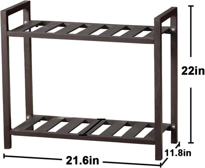 Versatile Indoor/Outdoor Plant Stand – High-Strength Aluminum with 300 LBS Load Capacity - Ideal Decor for Patios, Gardens, Living Rooms | L21.6 x W11.8 x H22 inches