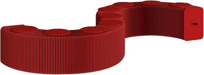 Foldable Kraft Paper Stool, Honeycomb Accordion Folding Bench, Collapsible Paper Stool for Small Spaces, Portable Footrest and Side Table for Living Room and Office,Red-44×31×600cm