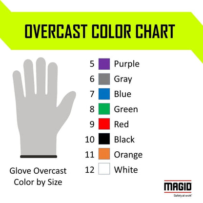 MAGID D-ROC ANSI A4 AeroDex Polyurethane Palm Coated Work Gloves, 12 Pairs, Size 11/2XL, GPD482