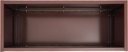Steel Planter Box, 38" x 15" x 15" Rectangular Long Planter Metal Trough Box for Indoor Outdoor Tall Plants, Flowers or Shrubs (Coffee)
