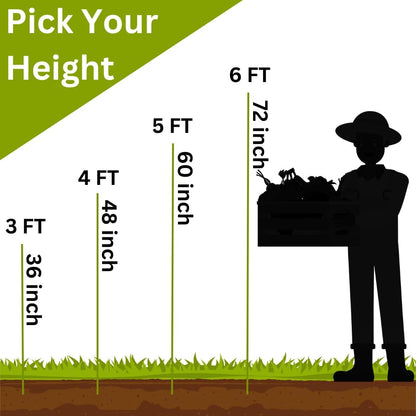 Fiberglass Eco Friendly Garden Stakes (Choose Height/Quantity) – Durable, Lightweight, Tomato, Tree, Strawberry, Plant, Support Fencing Stakes with Patterned Surface 5/16" (50, 3)