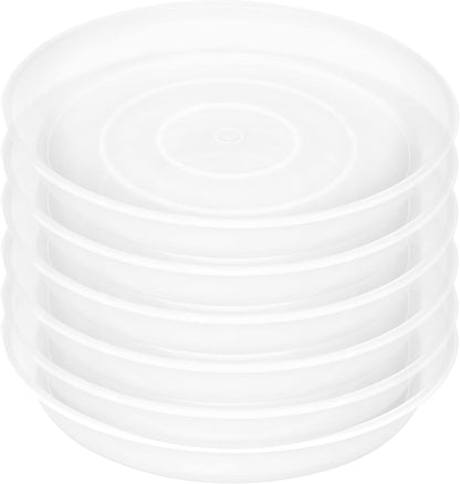 6 Pack Plant Saucer Tray, 4 5 6 8 10 12 13 15 17 19 inch Plant Saucers, Heavy Duty Plastic Plant Drip Trays for Indoors, Flower Plant Water Tray, Plant Trays for Pots Base (6 inch, Clear)