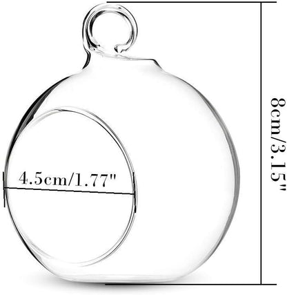 Sziqiqi 3.15" Glass Globes Glass Bulbs Hanging Tea Light Holder Terrarium Container Wedding Centerpiece Backyard Decoration Christmas Ornaments 10pcs+2 Extra