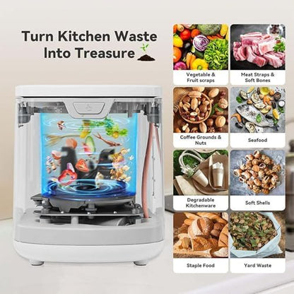 3.5L Smart Electric Composter for Kitchen, Auto-Cleaning & Odor-Free, LED Display, Low Noise, Turns Food Waste into Fertilizer, Indoor/Outdoor Use, Eco-Friendly Solution