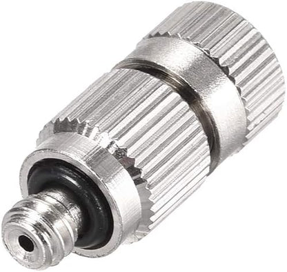 uxcell Brass Misting Nozzle - 3/16-inch Threaded 0.2mm Orifice Dia Fogging Spray Head for Outdoor Cooling System - 5 Pcs Silver Tone