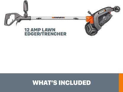 WORX WG896 12 Amp 7.5 Inch Corded Electric Lawn Edger & Trencher, Orange and Black