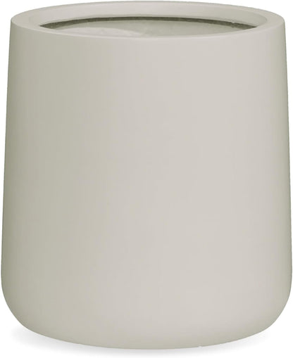 14" H x 13.7" D Conico Fiberstone Round Planter with Drainage Hole, Smooth Finishes, Weather Resistant for Indoor and Outdoor Use, Included 2 Extra Coco Mats (Taupe, 10.6" Pot Opening)