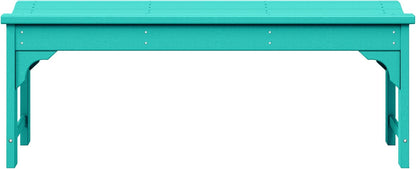 WestinTrends Malibu Outdoor Bench, All Weather Resistant Poly Lumber Backless Patio Garden Bench, Adirondack Curved Bench Seat for Comfort, Turquoise