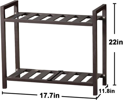 Versatile Indoor/Outdoor Plant Stand – High-Strength Aluminum with 300 LBS Load Capacity - Ideal Decor for Patios, Gardens, Living Rooms | L17.7 x W11.8 x H22 inches
