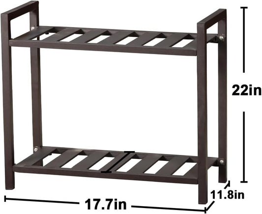 Versatile Indoor/Outdoor Plant Stand – High-Strength Aluminum with 300 LBS Load Capacity - Ideal Decor for Patios, Gardens, Living Rooms | L17.7 x W11.8 x H22 inches