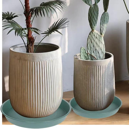 4 Pack of 16 17 inch Plant Saucer (15 inch Base), 2.3" Depth, Heavy Duty Deep Plant Trays for Pots, Bird Bath Bowls, Plastic Plant Saucers for Indoors, Drip Trays for Planter (17", Green)