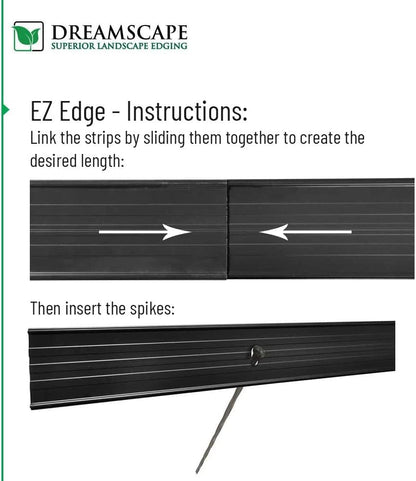 Dreamscape E-Z Edge Aluminum Landscape Edging - 12 Strips, 6ft Each (72ft Total), Bronze - Professional Quality Landscaping Border, Metal Divider for Lawn, Garden, Flowerbed…