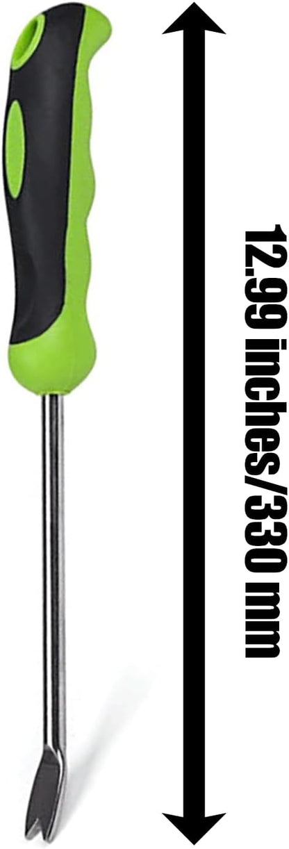 Maxmoral 12.99 Inch Garden Hand Weeding Tool with Ergonomic Handle Stainless Steel Farm Transplant Gardening Plant Loosening Root Starter