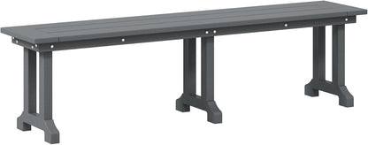 Outdoor Benches Weatherproof, Park Long Bench Poly Lumber Backless for Entryway Front Porch Garden Bench Seat for Patio, Gray
