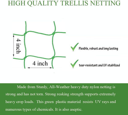 Trellis Netting for Climbing Plants - Heavy Duty Garden Trellis Netting for Cucumber, Vine, Fruits & Vegetables Tomato Plants Trellis Net, Climbing Vining Plants (2-Pack 32.8' x 6.6'Ft)