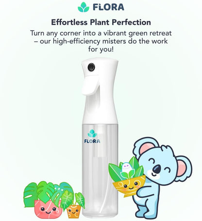 Flora Premium Plant Mister Spray Bottle for Gentle & Fine Mist for Precision Hydration, Dispersed Humidity & Moisture, Comes w App for Smart Plant Care, Plant ID and Diagnosis Tool (1 pack)