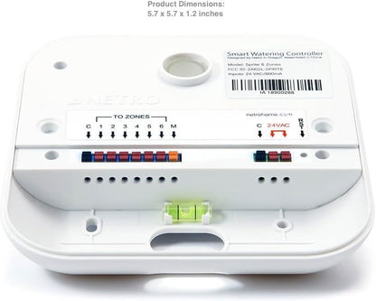 Netro Smart Sprinkler Controller, WiFi, Weather aware, Remote access, 6 Zone, Compatible with Alexa