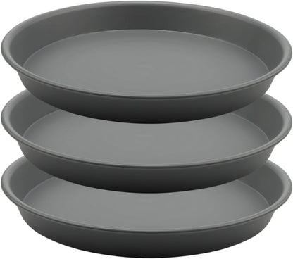 TITE Plant Saucer Heavy Large Planter Durable Thicker Plastic Plant Trays for Indoors and Outdoor,Plant Saucer Drip Trays (Grey, 14 inch)