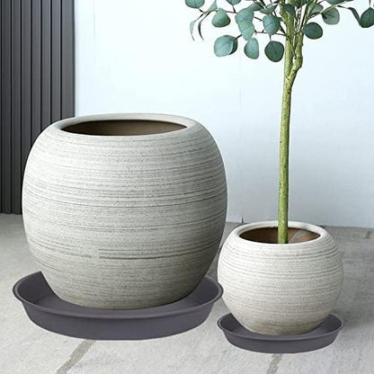 2 Pack of Bird Bath Bowl 12", 1.6" Depth, 10 12 inch Birdbath Bowls Dish Only for The Garden, Large Plant Saucer (12", Gray)