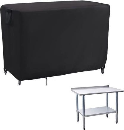 Kingling Outdoor Prep Table Cover 48 Inch, Waterproof Stainless Steel Table Cover Metal Outdoor Table Covers Weather Protection for Patio Kitchen Prep/Work Tables - 48''L x 30''W x 35''H