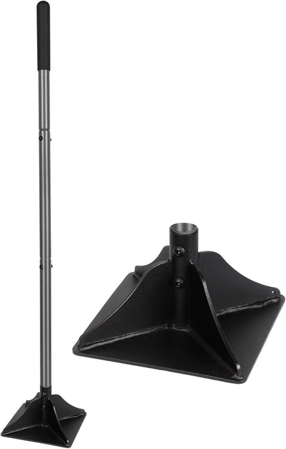 Walensee Steel Tamper with 48 inch Handle 8"x8" Garden Rubber Grip for Laborsaving All-Steel Heavy Duty Ideal Tool Leveling Ground Installing pavers and Repairing Blacktop