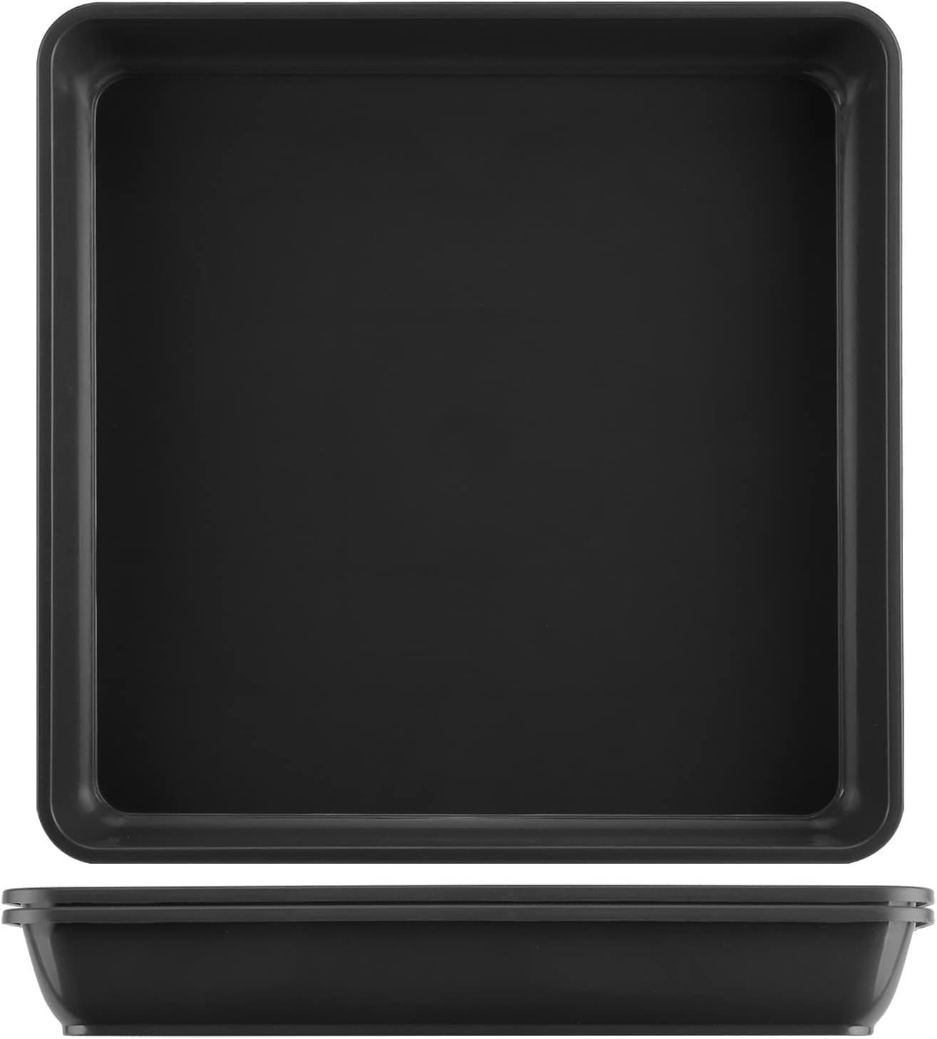 WAYNHUI Squared Plant Saucer 6/8/10/12/14/16/18/20inch Square Plastic Basin Tray Large/Small Water Receiving Tray (Black 20inch 3pack)
