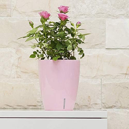 Santino 4.9 Inch ORCHIDEA Self Watering Pots for Orchids in Lavender (Set of 3) - Decorative Wicking Planter with w/Great Aerification, Drainage and Water Level Indicator