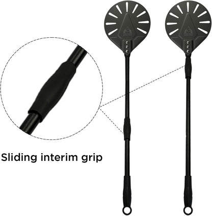 Turning Perforated Pizza Peel - 7" Diameter - 35" Overall Length - Premium Pizza Peel, Pizza Steel, 12 Inch for Professional and Home Use