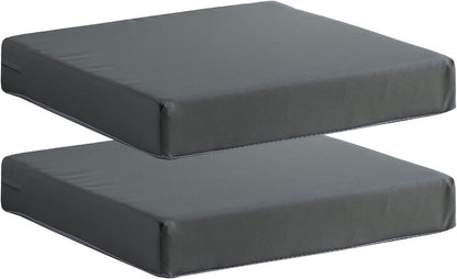 Patio Chair Cushions Set of 2 Non Slip Bottom Chair Pad with Ties Waterproof Square Outdoor Seat Cushion Replacement for Garden Swing Furniture 20x20 Inch, Gray