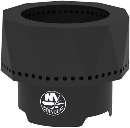 Blue Sky Outdoor Living NHL New York Islanders Ridge Portable Steel Smokeless Fire Pit with Carrying Bag, Firewood and/or Wood Pellet Burning