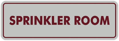 Signs ByLITA Standard Sprinkler Room Sign (Light Grey/Burgundy) - Large