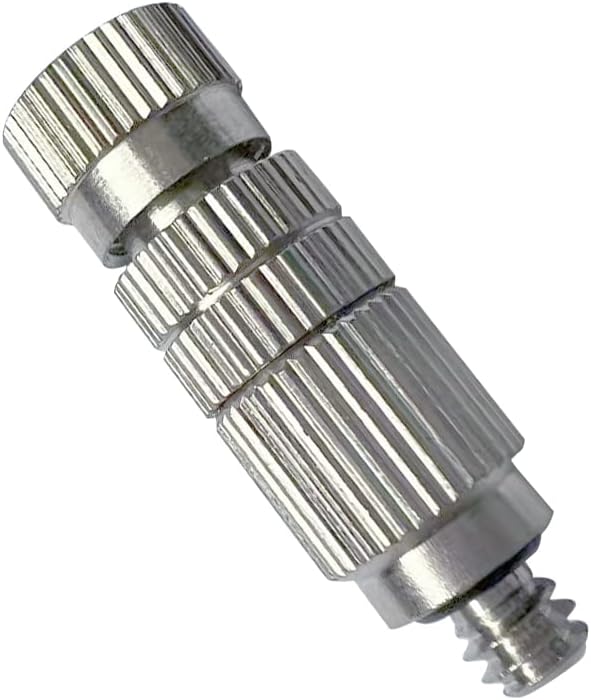High Pressure Brass Nickel Plated Misting Nozzle for Outdoor Cooling Mist System, 0.5mm Ceramics Orifice, Anti-Drip Cleanable, 10pcs