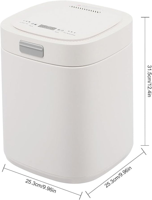 Kitchen Electric Composter 2.5L Larger Capacity Electric Kitchen Composter IndoorSmart Odorless Compost Bin Turns Kitchen Waste to Fertilizer Garden Food Compost Machine (White)