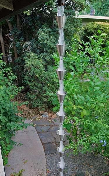 Nutshell Stores Steel Cups Rain Chain - Stainless Steel - 12 Feet