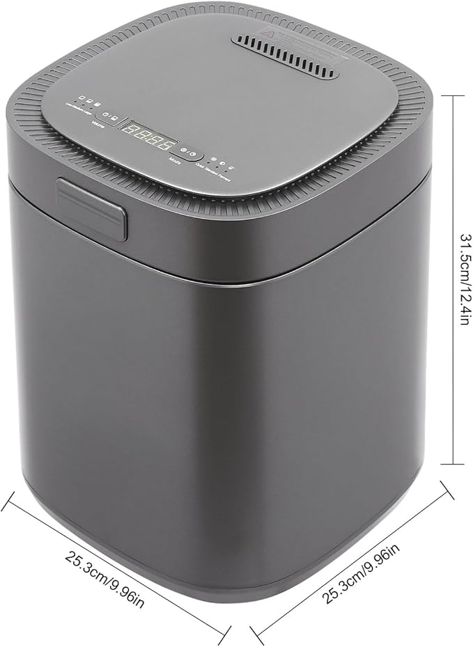 2.5L Electric Kitchen Composter, Indoor/Outdoor Composting Machine, Countertop Compost Machine Turn Food Waste and Scraps into Fertilizer for Garden Plants, Black