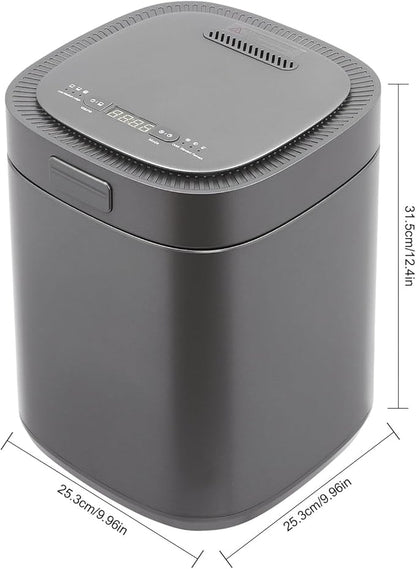 2.5L Electric Kitchen Composter, Indoor/Outdoor Composting Machine, Countertop Compost Machine Turn Food Waste and Scraps into Fertilizer for Garden Plants, Black