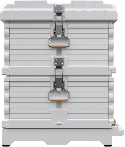 Ergo Insulated 10 Frame Bee Hive Set [NO Frames Included] (Double Deep, White Body Blue Entrance)