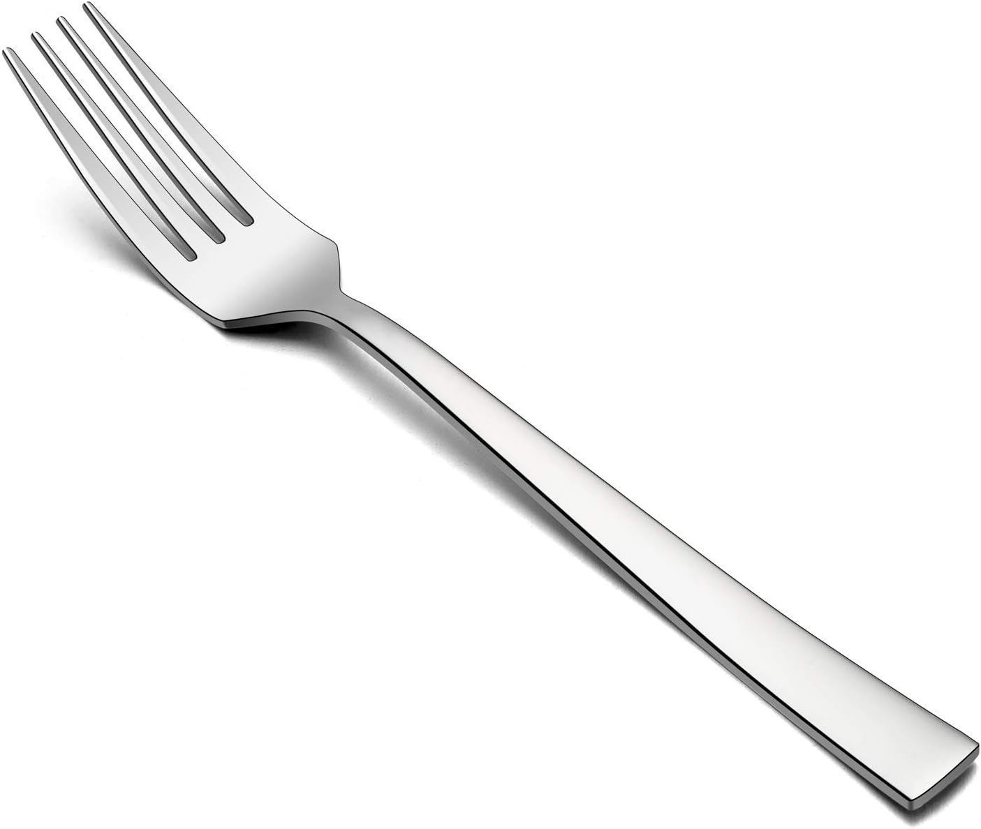 Dinner Forks Set of 6, E-far 7.9 Inch Stainless Steel Forks for Home, Kitchen or Restaurant, Non-toxic & Mirror Polished, Squared Edge & Dishwasher Safe