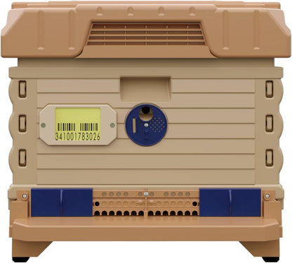Ergo Insulated 10 Frame Bee Hive Set [NO Frames Included] (Single Hive, Tan Body Blue Entrance)
