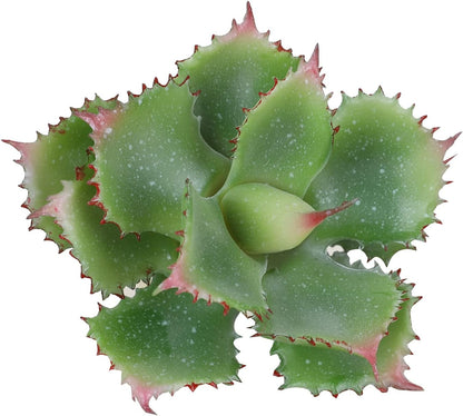 Duovlo Artificial Succulent Plant 7.08 Inch Faux Succulents Agave potatorum Flower Arrangement Craft Wall DIY Materials Pack of 2 (Green)