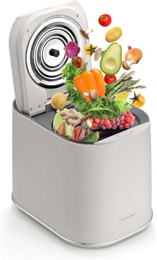 THINKWARE BLUEVENT MUMU Smart AI Electric Food Composter, 4L Capacity, Odorless, Quiet 20 dB, Green Mode, on Kitchen Countertop, Only Takes 4-8 Hours to Turn Food Waste into Compost (Composter)