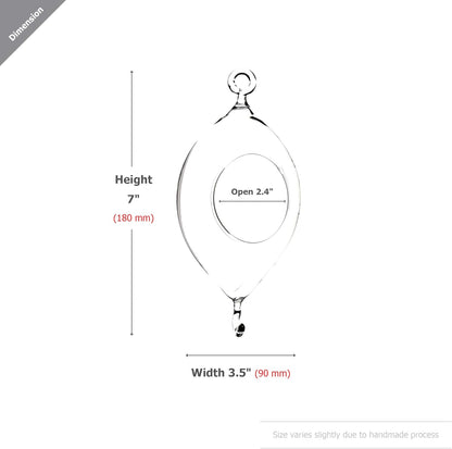 WGV Hanging Terrarium, Width 3.5", Height 7", Oblong, Double Hook, DIY Air Succulent Planter, Clear Glass Vase Orb, Candle Holder for Windowsill Outdoor Garden Decor, 6 Pieces Bulk