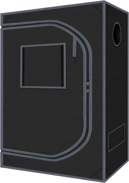 4x2 Grow Tent Plant Tent Dark Room, 600D Mylar Hydroponic 48"x24"x60" Grow Tent with Removable Floor Tray for Indoor Plant Growing