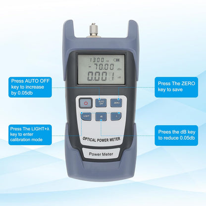 PATIKIL 650nm Fiber Optical Tester, Optical Power Meter Visual Fault Locator Fiber Light Meter with 2.5mm SC FC Connector Test Equipment for Network Testing Tools