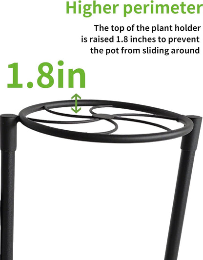 Corner Shlf Patio 7 Tier Metal Plant Stand Indoor Outdoor Tall Metal Flower Pot Stands for Multiple Plants Heavy Duty Plant Shelf Black Kite
