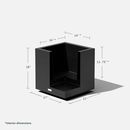 Veradek Block Series Cube Plastic Planter - Large Square Planter for Indoor or Outdoor Patio/Garden | Durable All-Weather Use with Drainage Holes | Modern Décor for Tall Plants, Trees, Flowers