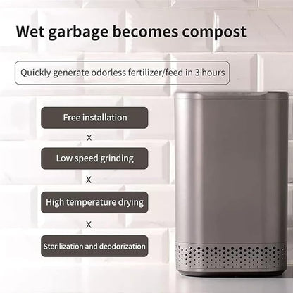 Electric Food Waste Processor, 700W Smart Waste Kitchen Composter, 2.5L Capacity Countertop Automatic Food Waste Cycler, Turn Garbage To Compost And Low Noise And Quiet Design ( Color : Orange )